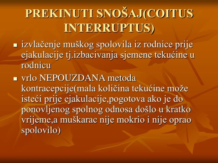 menstruacija nakon prvog spolnog odnosa